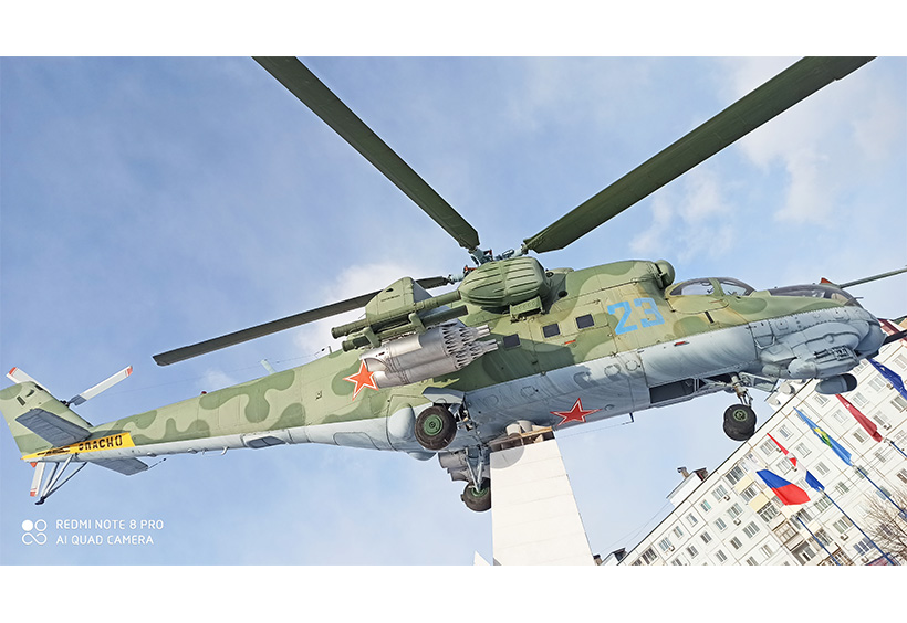 アルセーニエフにある軍事用ヘリコプターのモニュメント